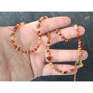 Vermeil 925 Sterling Silver Agate Beaded Adjustable Necklace